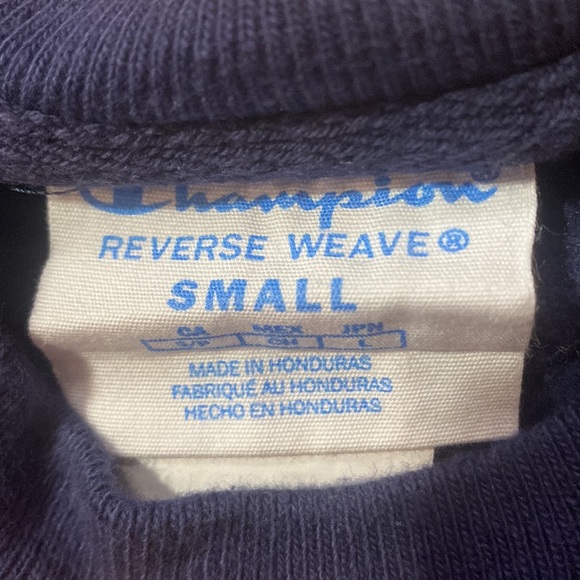 Champion Navy Blue Crew Neck Sweatshirt Pullover Reverse Weave - Picture 4 of 4